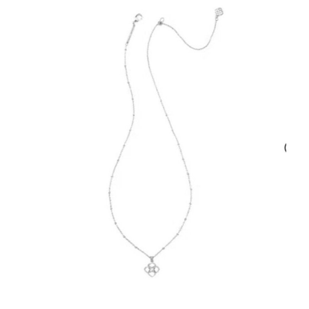 Kendra Scott Iris Rhodium Over Brass necklace Silver White - Picture 3 of 9
